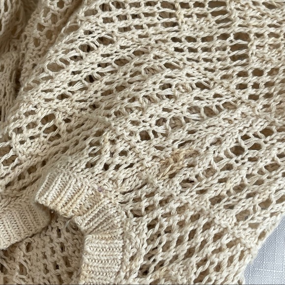 🌟Sold WET SEAL Bundle Crochet open loose knit shrug + suede like halterBOHO top - Picture 6 of 11